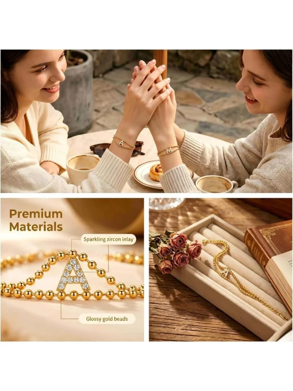 Personalized Initial Bead Bracelet for Women A-Z | Unique Gift for Her